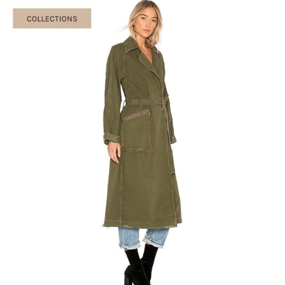 GRLFRND Jackets & Blazers - NWOT GRLFRND Donna Trench GREEN sz S